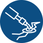 crack filling icon on a blue background