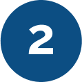 white number 2 on blue circle