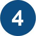 white number 4 on blue circle