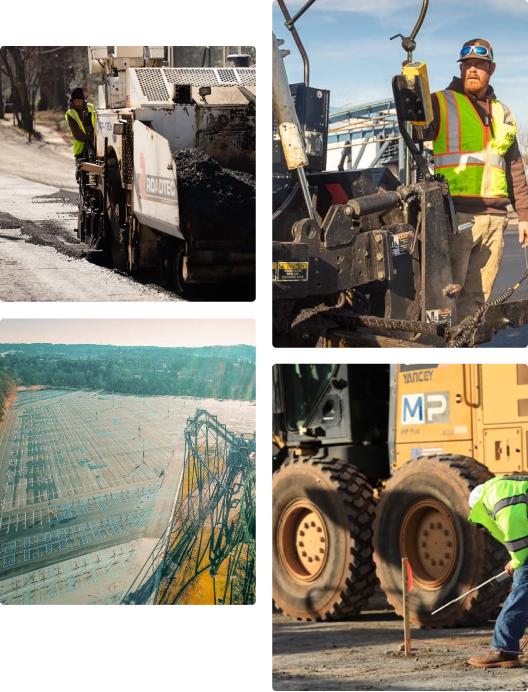 collage of 4 pictures of magnum paving employees